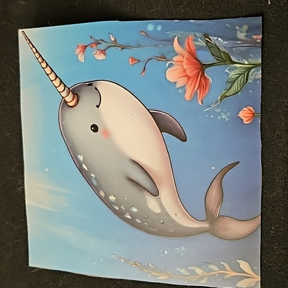 Narwhal 4"x4" Handcrafted Magnet